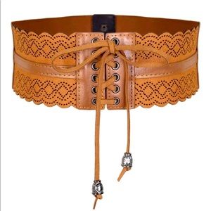Woman’s Brown Leather Corset Belt